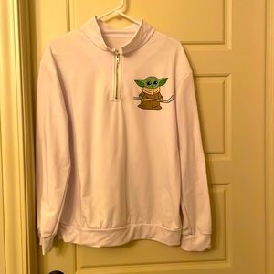 Brand New Women’s Baby Yoda Medium 3/4 Zip, Lightweight Sweatshirt